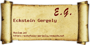 Eckstein Gergely névjegykártya